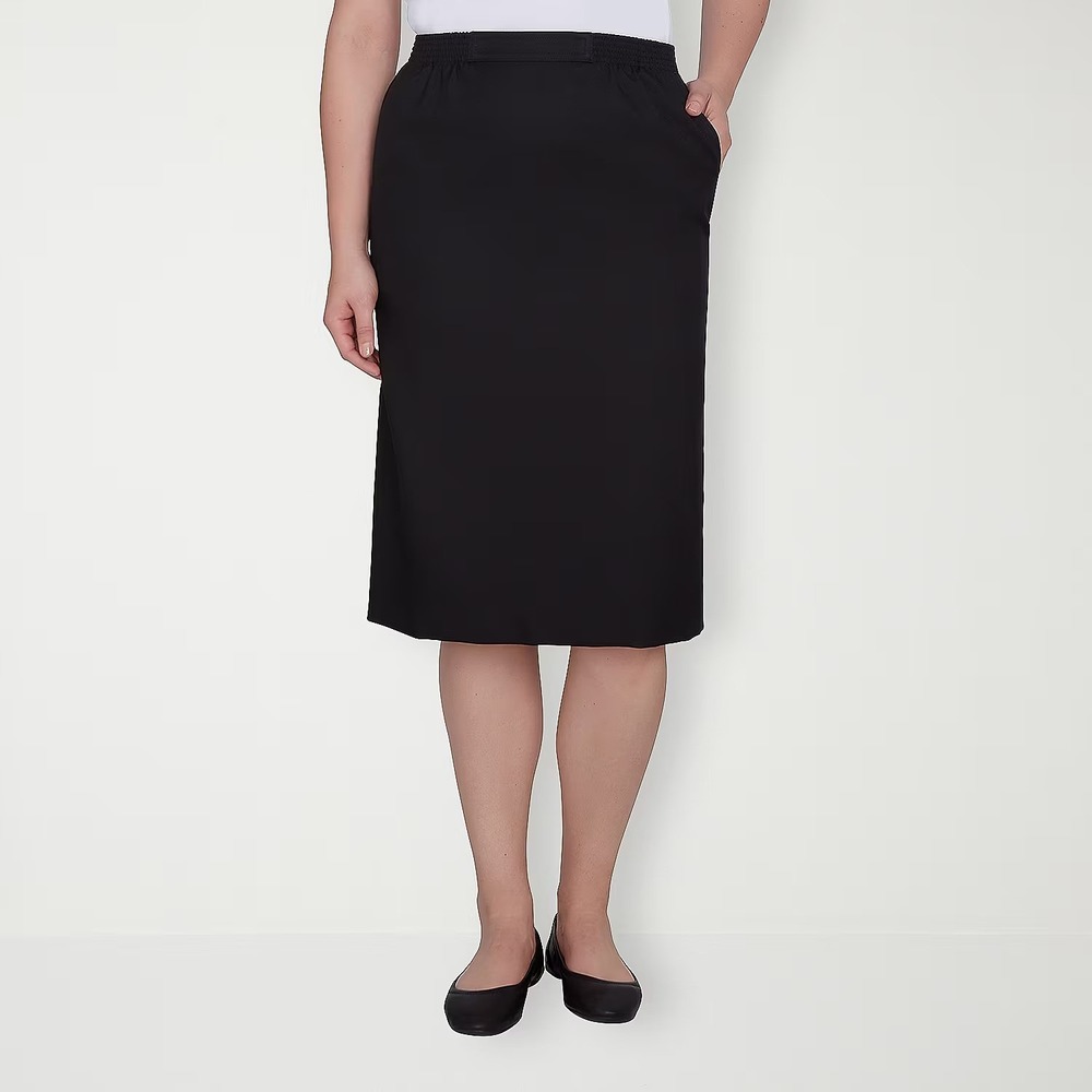 MSRP $39 Alfred Dunner Classics Womens 12 Black Mid Rise Pencil Skirt